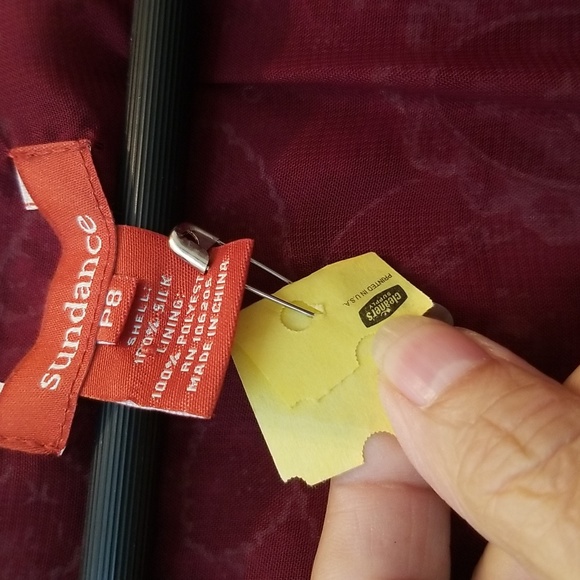 Sundance Red and Pink Silk Paisley Maxi Dress, Size 8 Petite, $35 - Picture 7 of 13